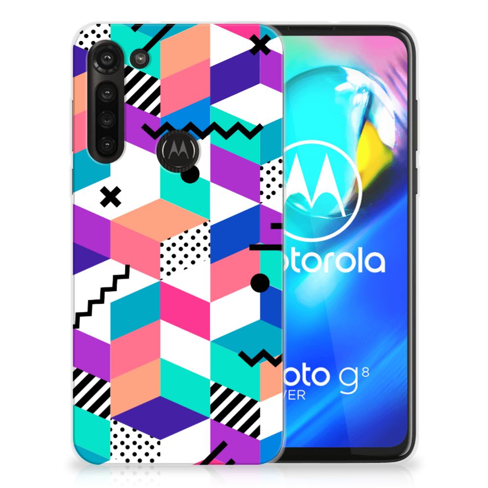 Motorola Moto G8 Power TPU Hoesje Blokken Kleurrijk B2C Telecom