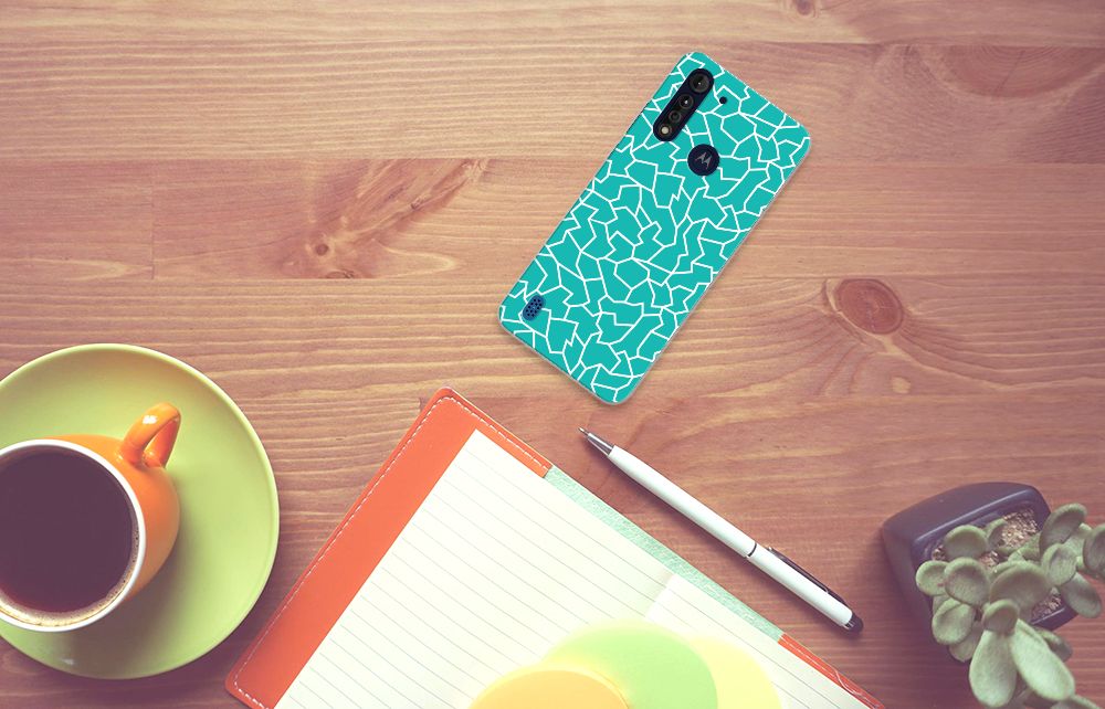 Motorola Moto G8 Power Lite Hoesje maken Cracks Blue B2C Telecom