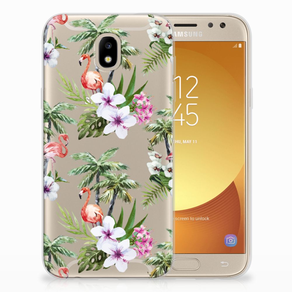 Samsung Galaxy J5 2017 TPU Hoesje Flamingo Palms