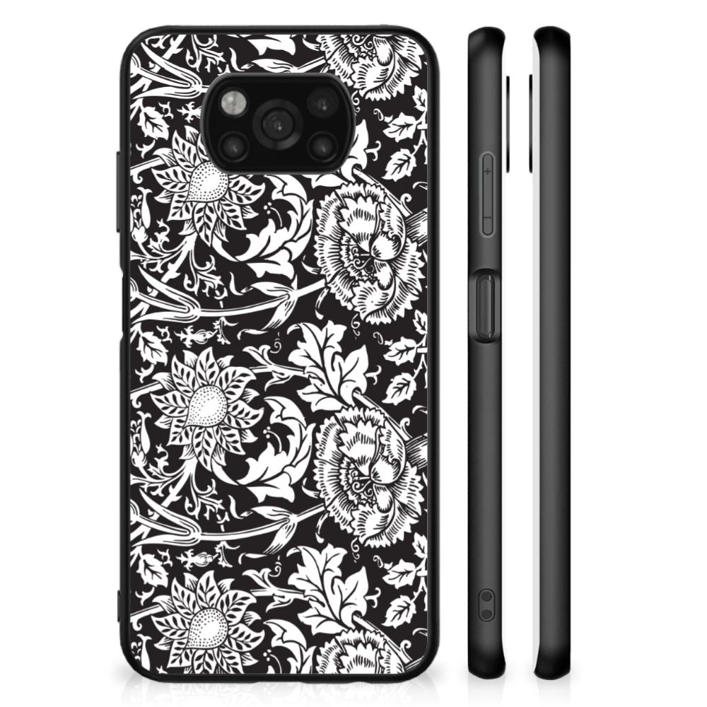 Xiaomi Poco X3 | X3 Pro Bloemen Hoesje Black Flowers