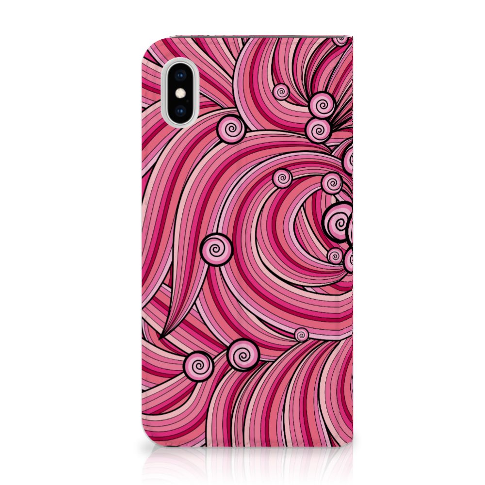 Apple iPhone Xs Max Bookcase Swirl Pink