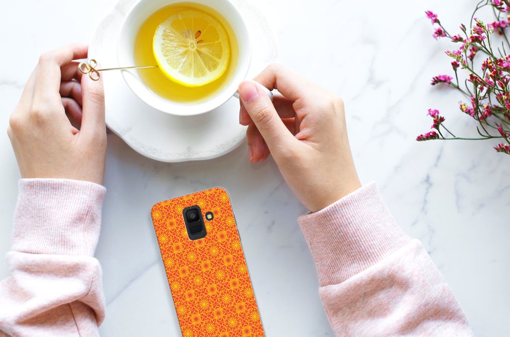 Samsung Galaxy A6 (2018) TPU bumper Batik Oranje