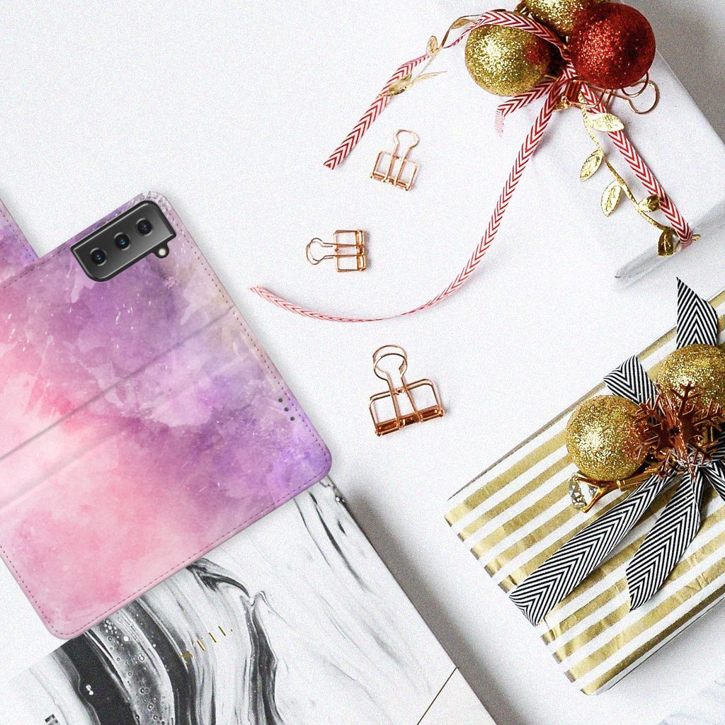 Hoesje Samsung Galaxy S21 Plus Pink Purple Paint
