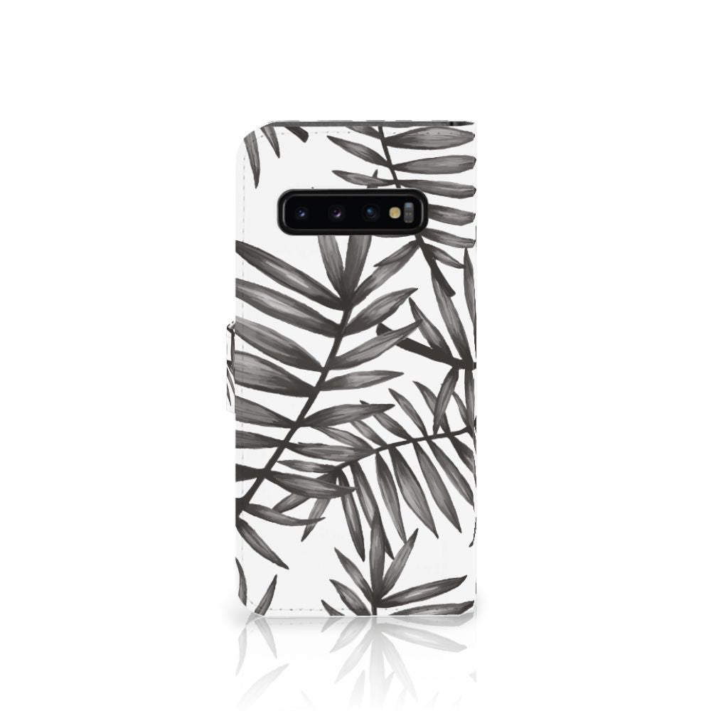 Samsung Galaxy S10 Hoesje Leaves Grey