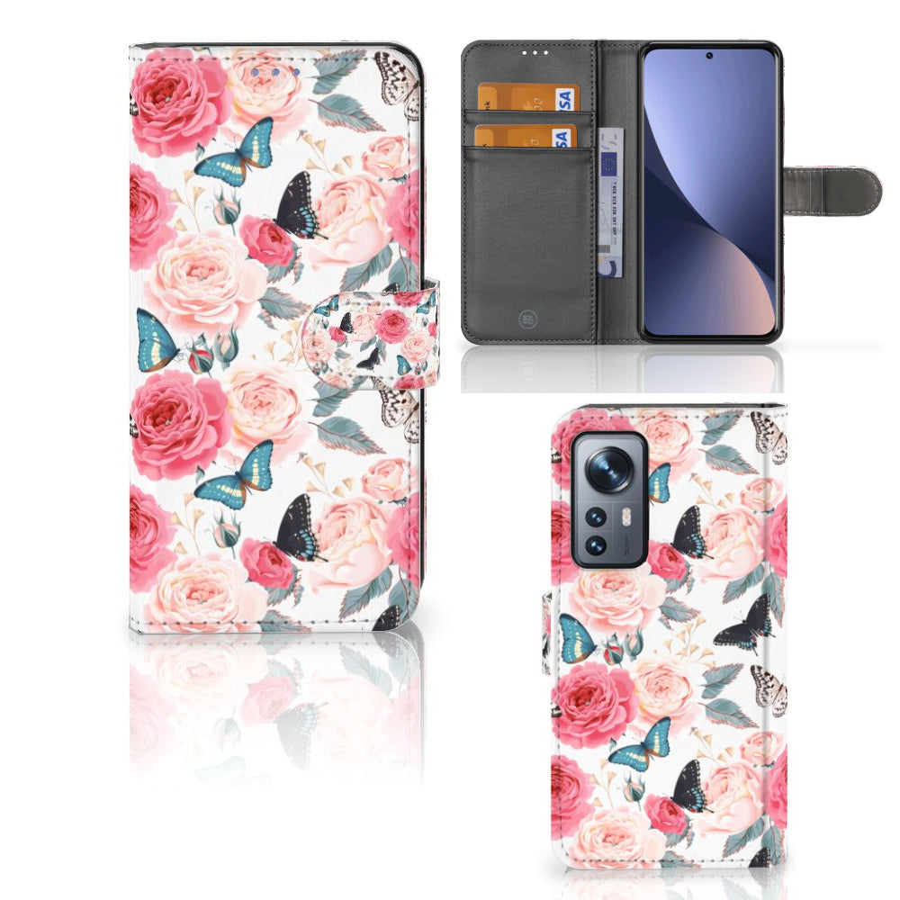 Xiaomi 12 | 12X Hoesje Butterfly Roses