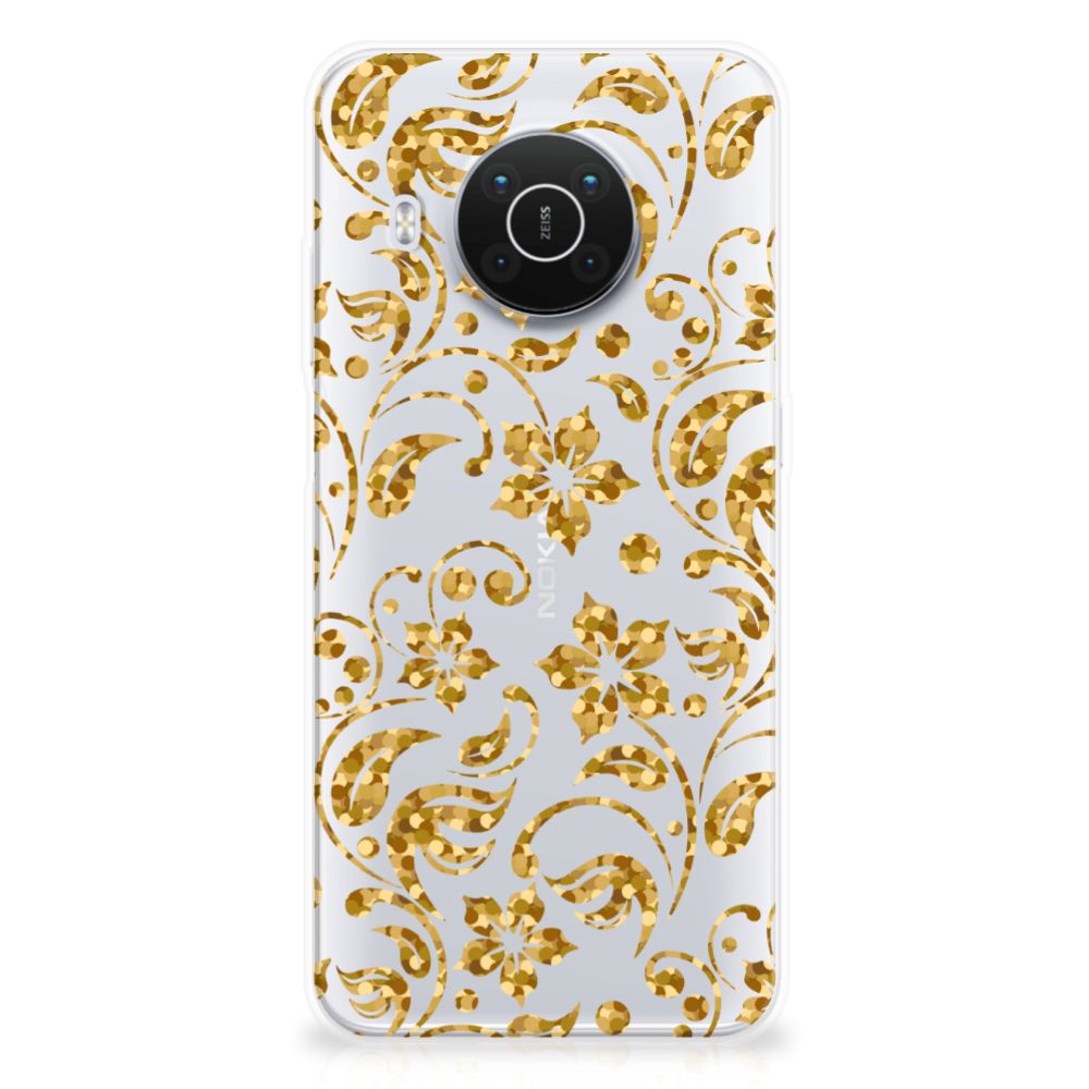 Nokia X10 | X20 TPU Case Gouden Bloemen