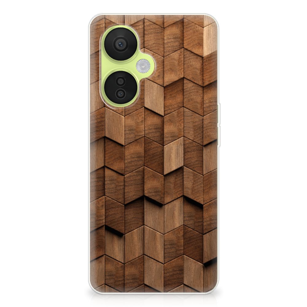 Bumper Hoesje voor OnePlus Nord CE 3 Lite Wooden Cubes