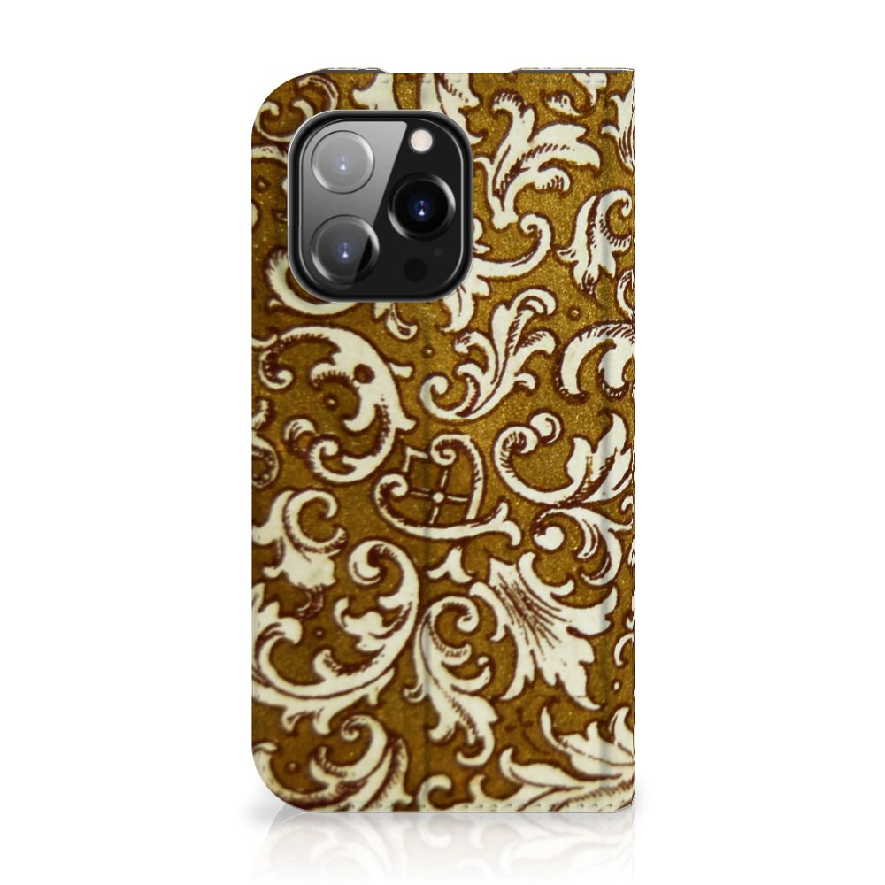 Telefoon Hoesje iPhone 14 Pro Barok Goud - Prachtige barok gouden case met opvallende patronen ✨