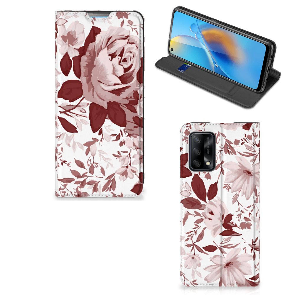 Bookcase OPPO A74 4G Watercolor Flowers - B2C Telecom