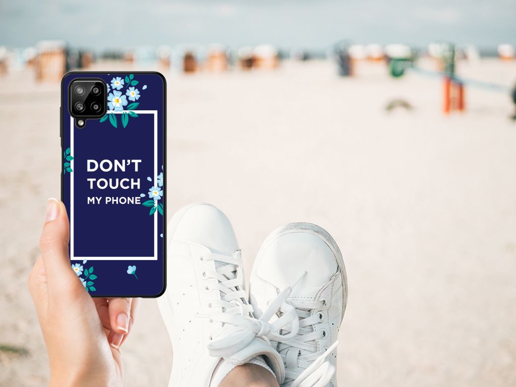 Samsung Galaxy A12 Telefoon Hoesje Flowers Blue DTMP B2C Telecom