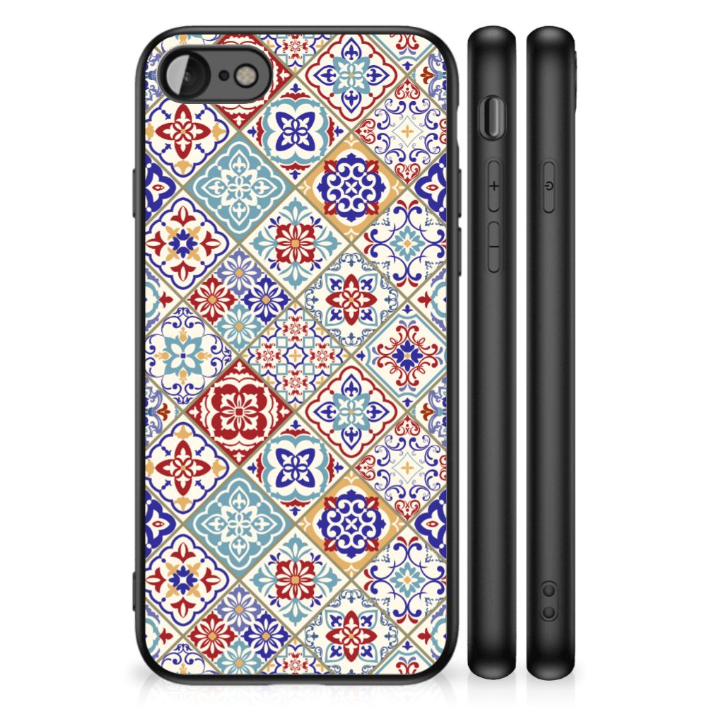 iPhone SE 2022 | SE 2020 | 7/8 Marmeren Print Telefoonhoesje Tiles Color met kleurrijk patroon en bescherming.