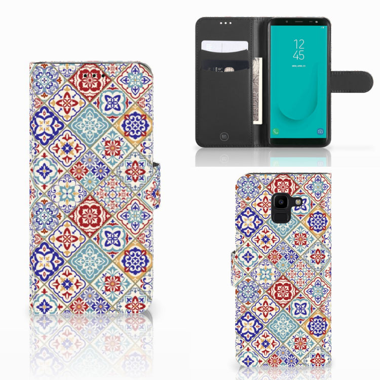 Samsung Galaxy J6 2018 Bookcase Tiles Color