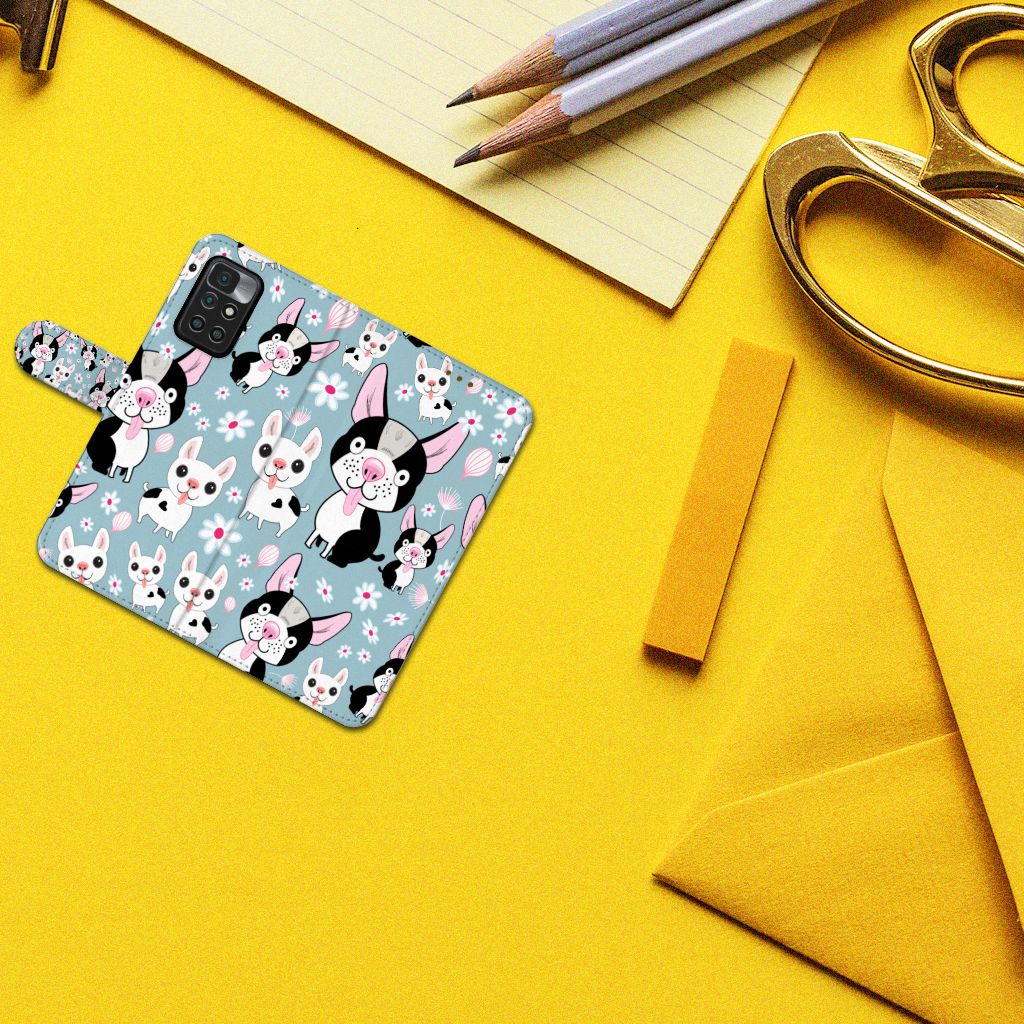 Xiaomi Redmi 10 Telefoonhoesje met Pasjes Hondjes