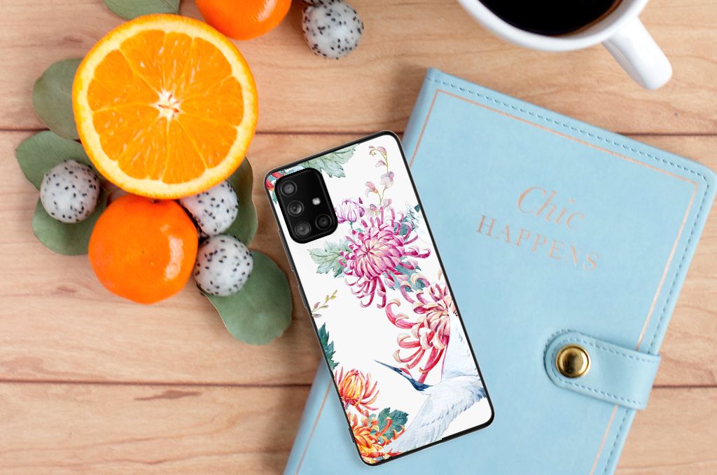 Samsung Galaxy A71 Dierenprint Telefoonhoesje Bird Flowers B2C Telecom