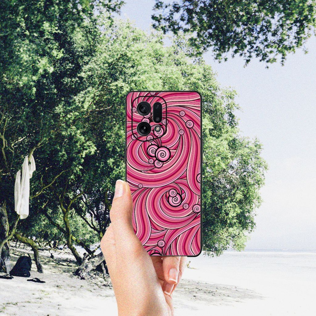 OPPO Find X5 Leuk Telefoonhoesje Swirl Pink B2C Telecom