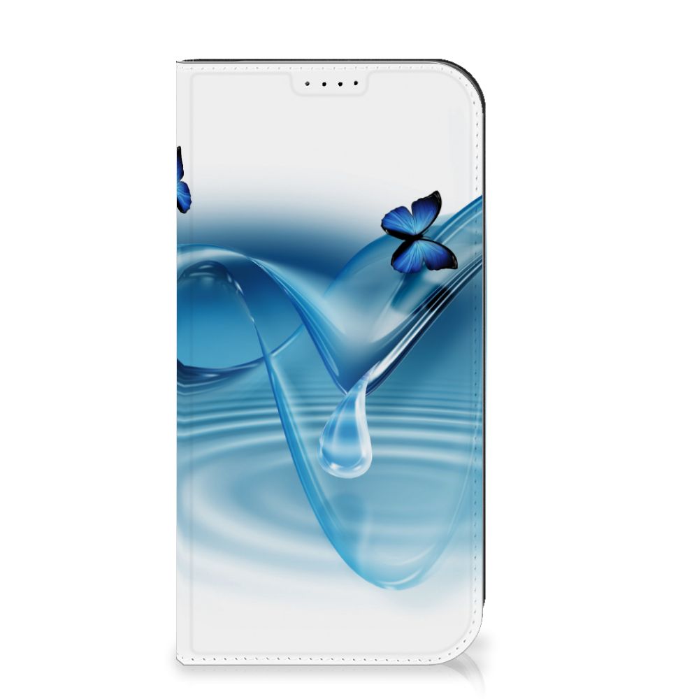 iPhone 15 Pro Max Hoesje maken Vlinders met blauwe vlinders en watergolven 🌊.