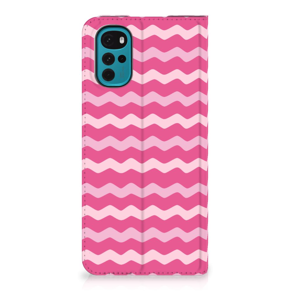 Motorola Moto G22 Hoesje met Magneet Waves Pink - B2C Telecom