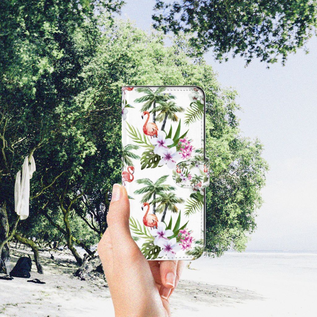 Motorola Moto G31 | G41 Telefoonhoesje met Pasjes Flamingo Palms