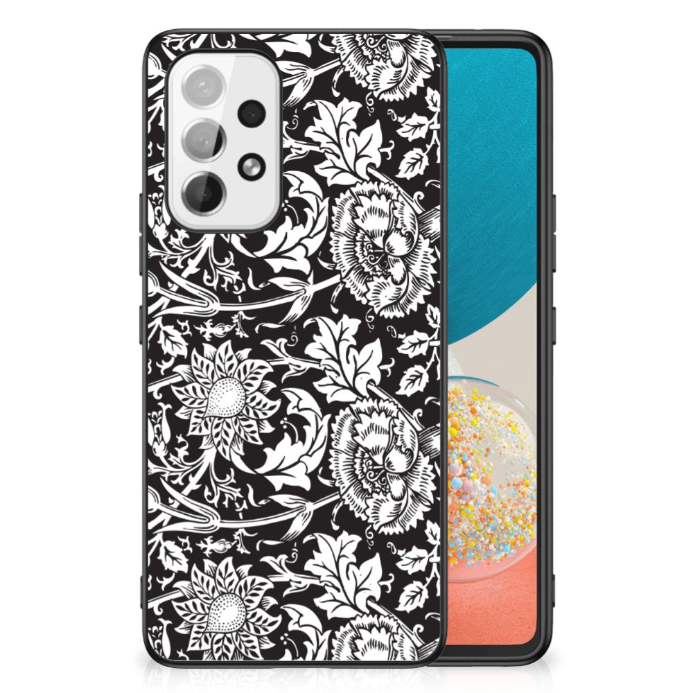 Samsung Galaxy A53 Bloemen Hoesje Black Flowers