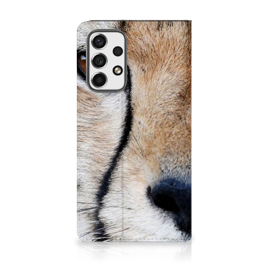 Samsung Galaxy A53 Hoesje maken Cheetah, close-up van een jachtluipaard op een telefoonhoesje.