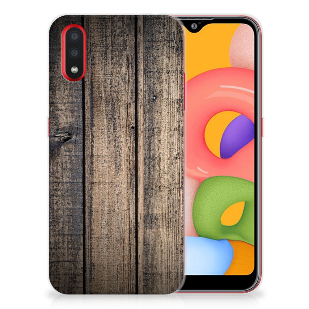 Samsung Galaxy A01 Bumper Hoesje Steigerhout