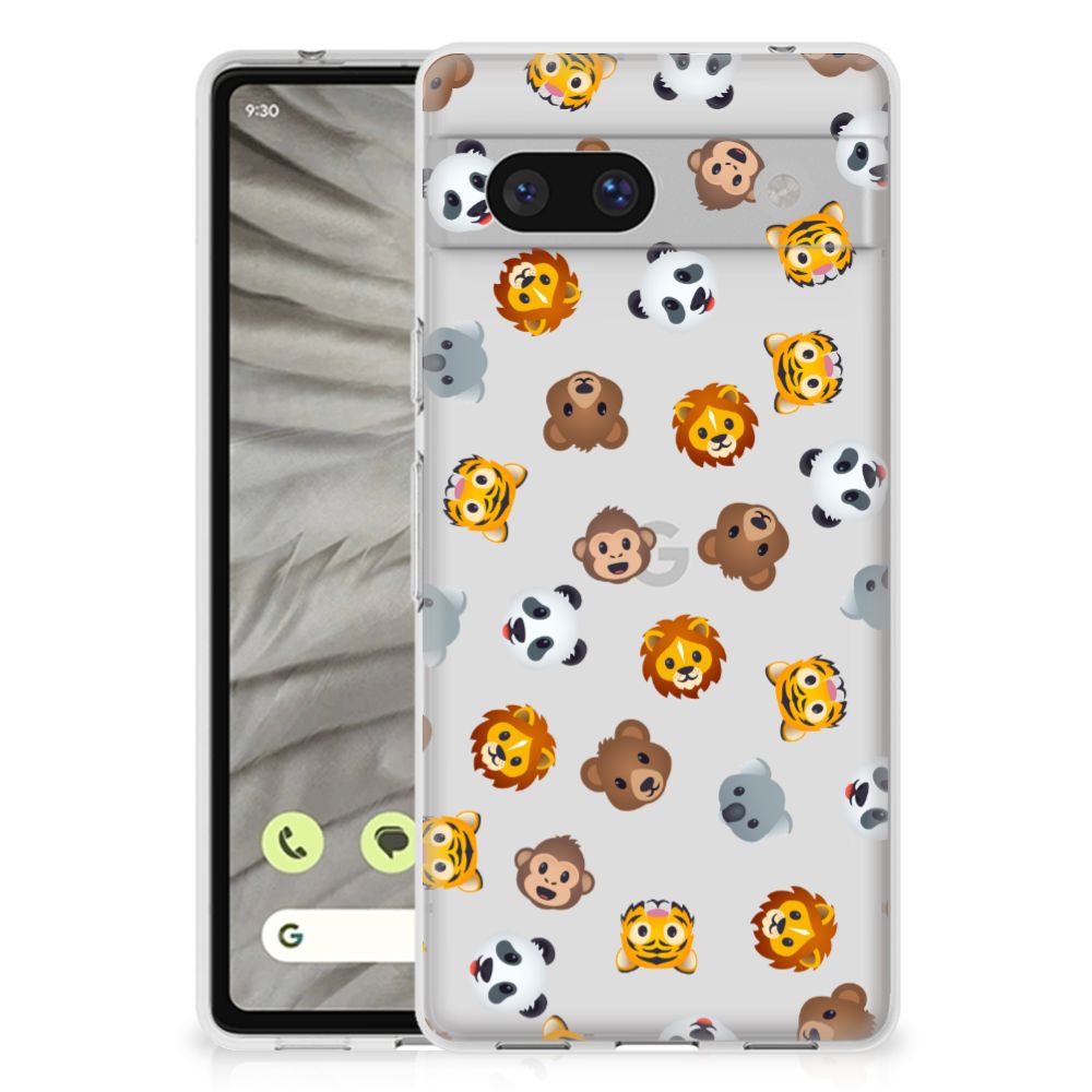 TPU bumper voor Google Pixel 7A Dieren Emojis