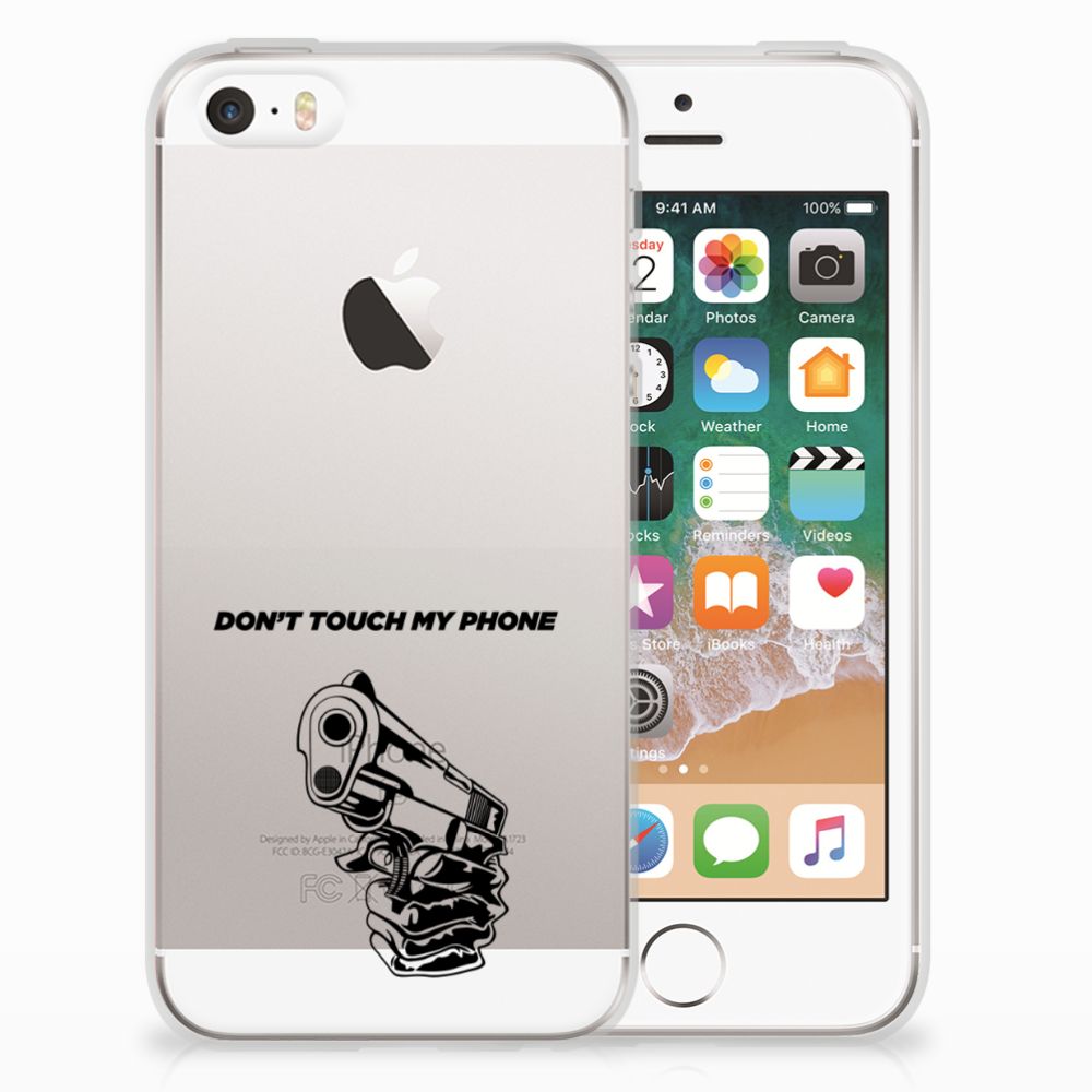 Apple iPhone SE | 5S Silicone-hoesje Gun Don't Touch My Phone