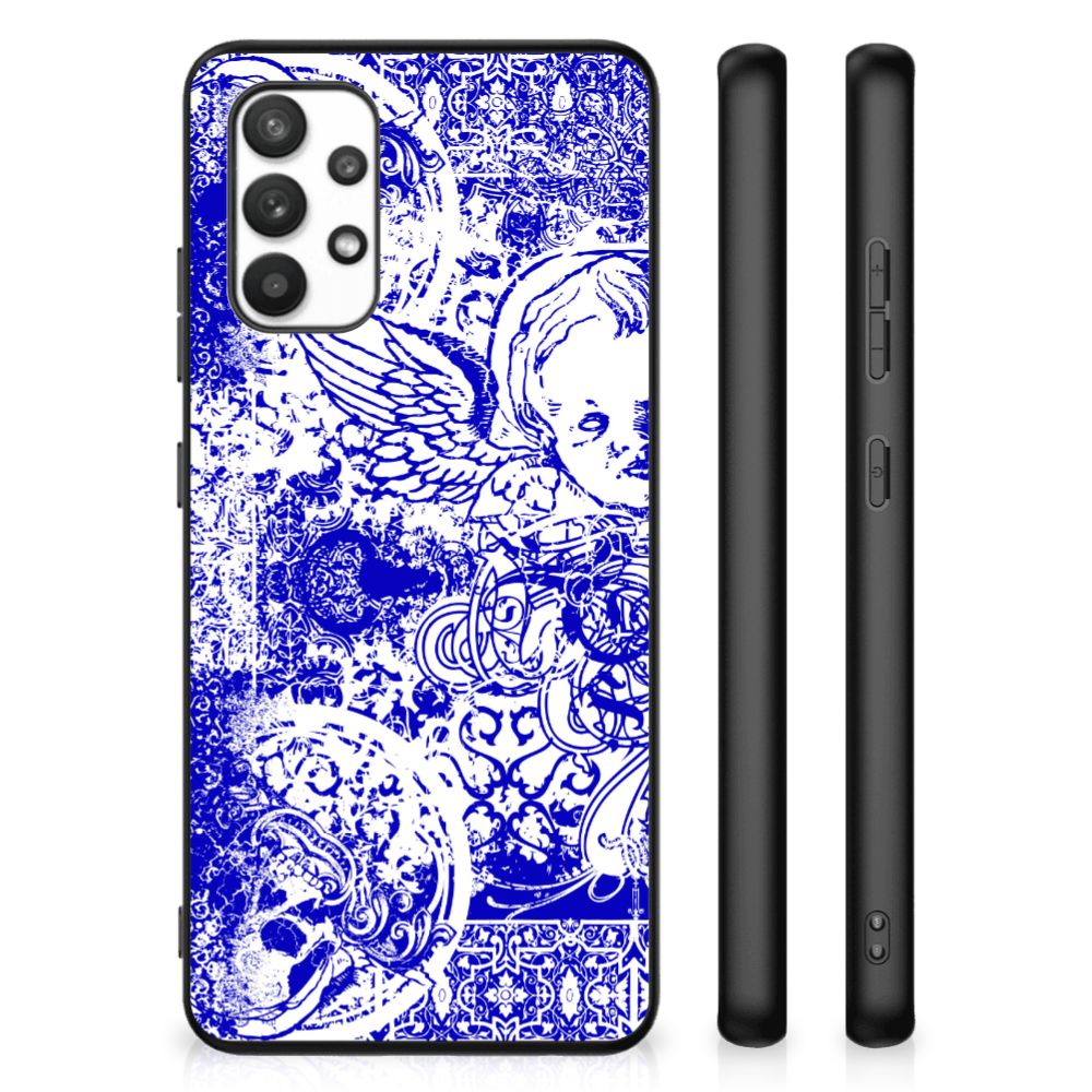 Telefoonhoesje Samsung Galaxy A32 4G | A32 5G Enterprise Editie Angel Skull Blauw B2C Telecom