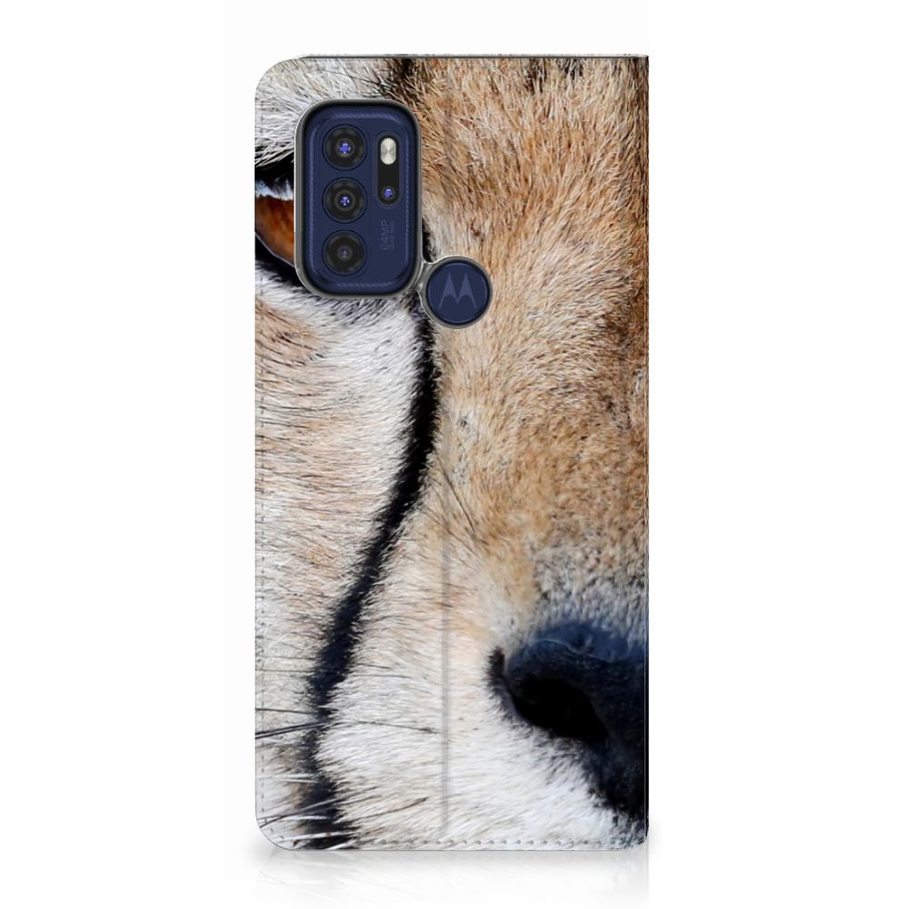 Motorola Moto G60s Hoesje maken Cheetah met close-up van een cheetah op de case