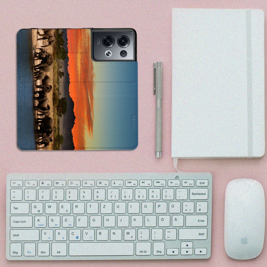 OPPO Reno8 Pro Hoesje maken Olifanten - B2C Telecom