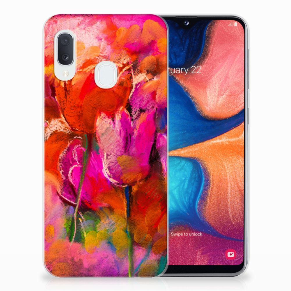 Hoesje maken Samsung Galaxy A20e Tulips