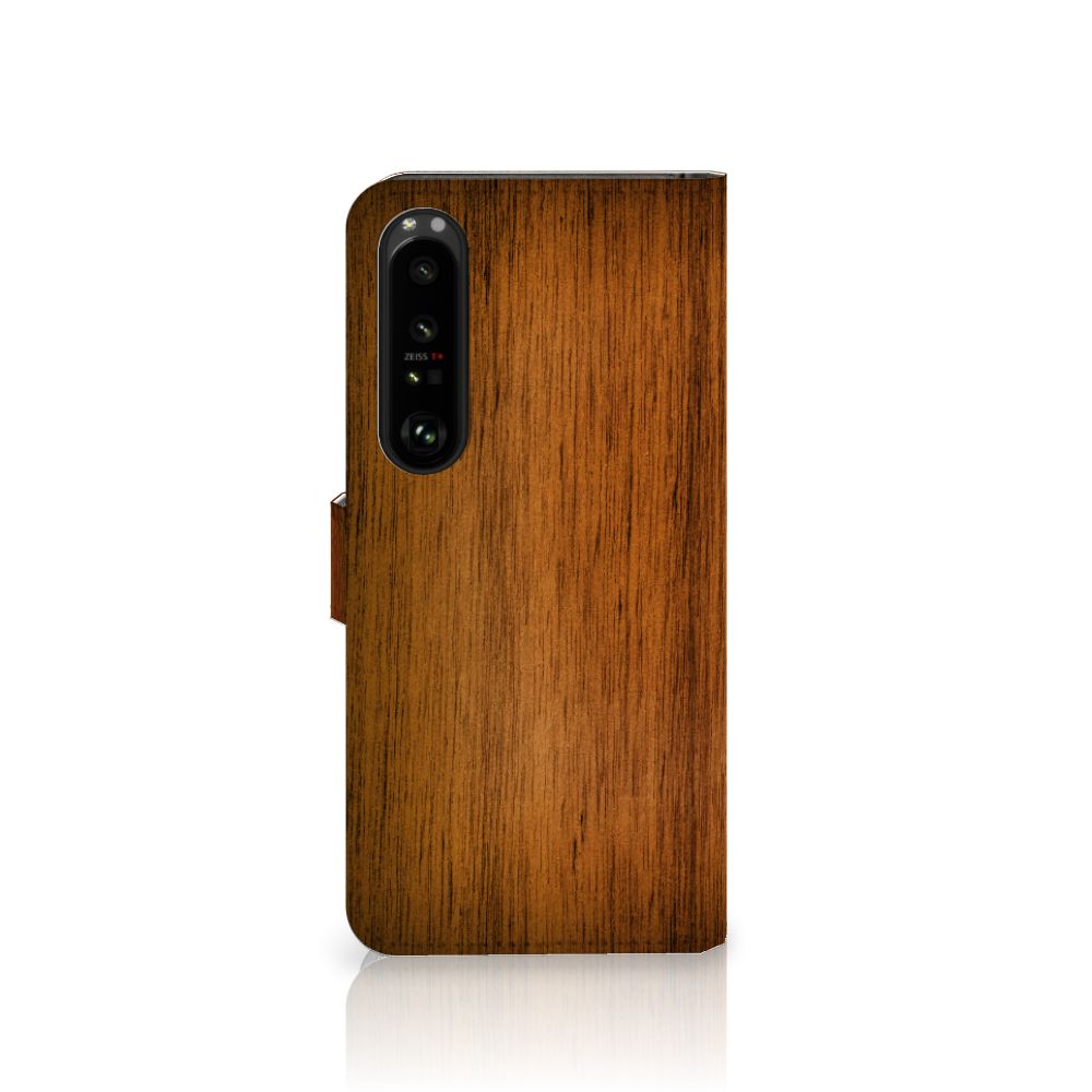 Sony Xperia 1 IV Book Style Case Donker Hout