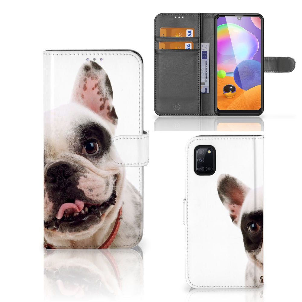 Samsung Galaxy A31 Telefoonhoesje met Pasjes Franse Bulldog