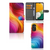 Book Case voor Samsung Galaxy A14 5G Regenboog met kleurrijk golfdesign en interieur voor pasjes.