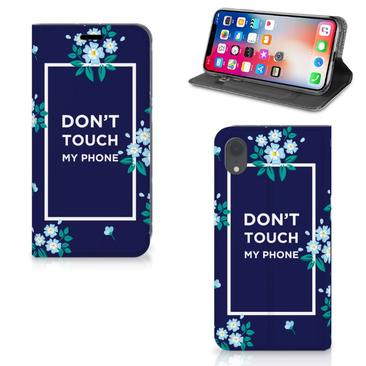 Apple iPhone Xr Design Case Flowers Blue DTMP