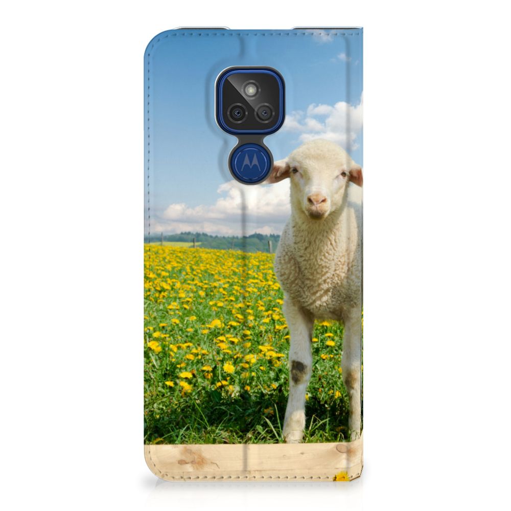 Motorola Moto G9 Play Hoesje maken Schaap en Lammetje - B2C Telecom