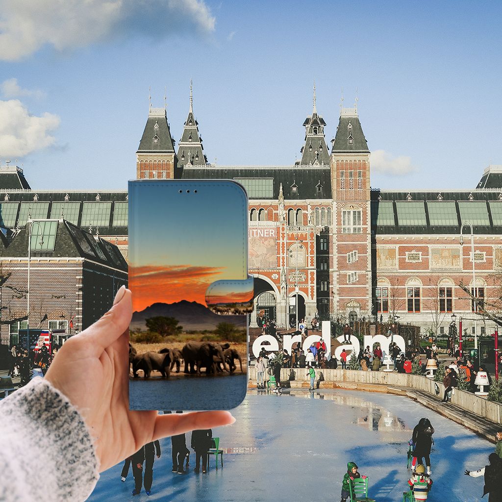 iPhone 13 Pro Max Telefoonhoesje met Pasjes Olifanten