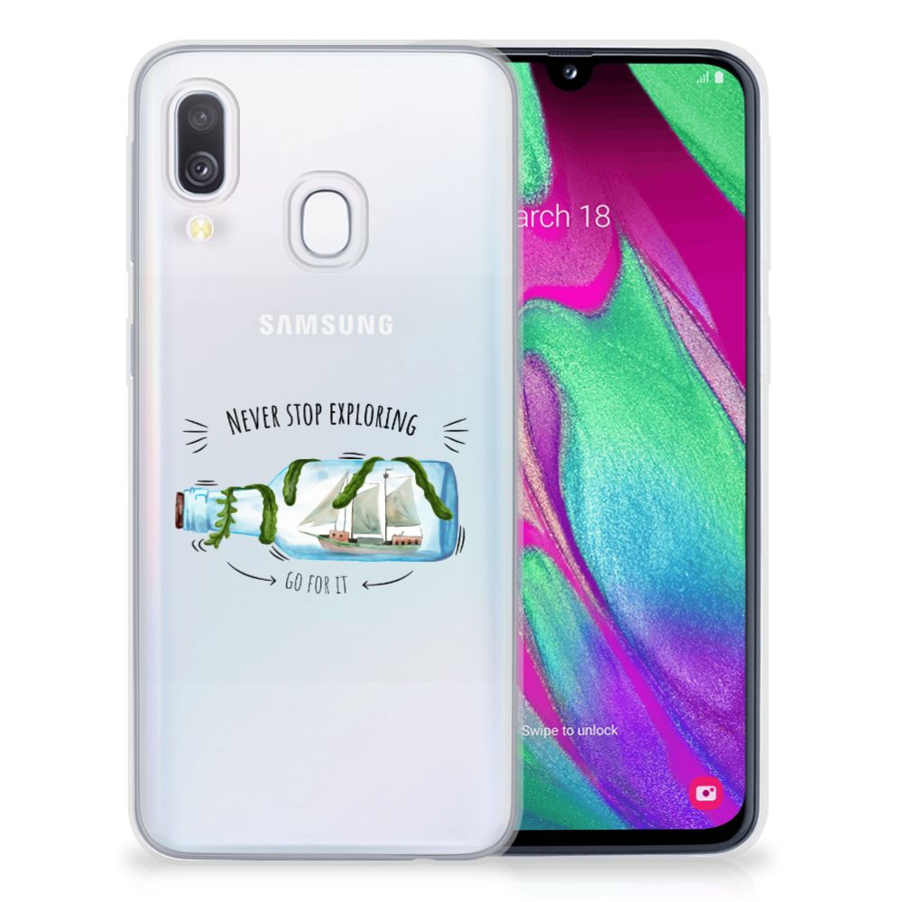 Samsung Galaxy A40 Telefoonhoesje met Naam Boho Bottle