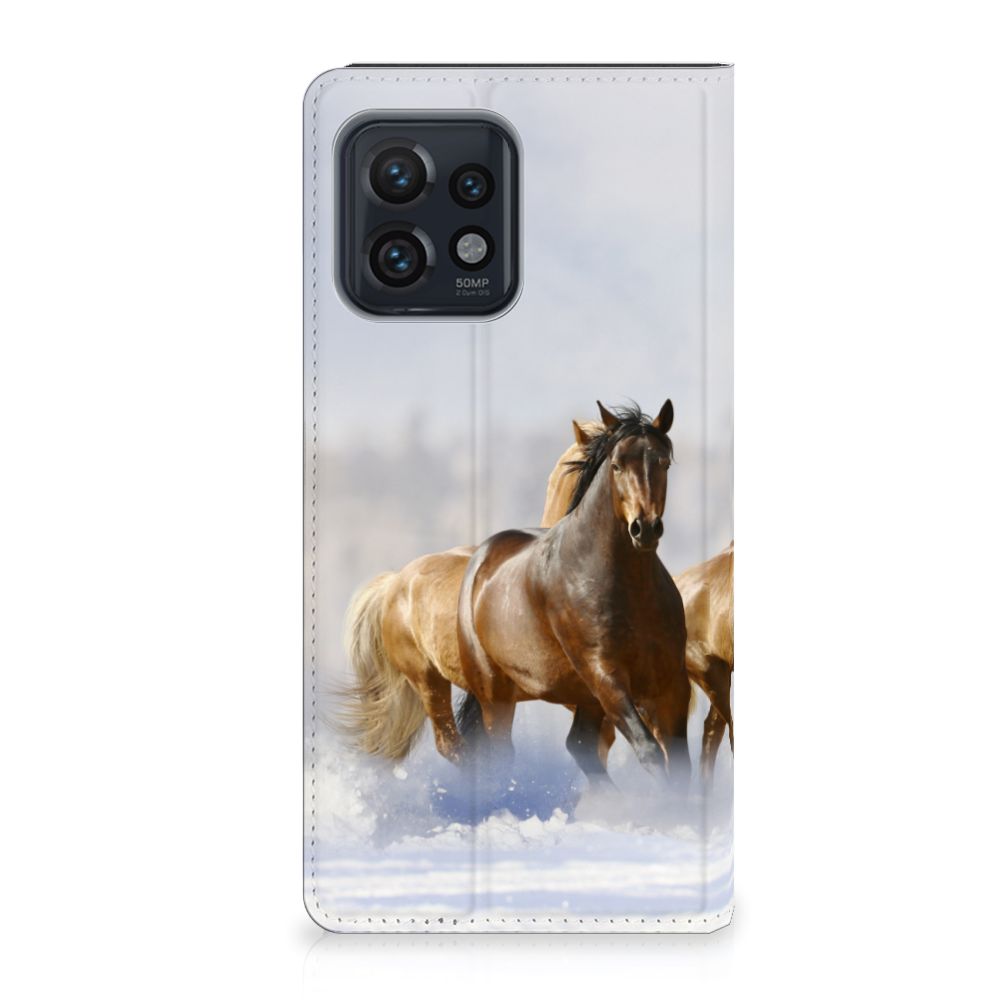 Motorola Edge 40 Pro Hoesje maken Paarden met afbeelding van rennende paarden