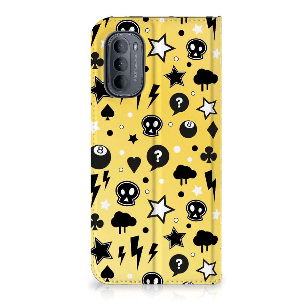 Mobiel BookCase Motorola Moto G31 | G41 Punk Geel - B2C Telecom
