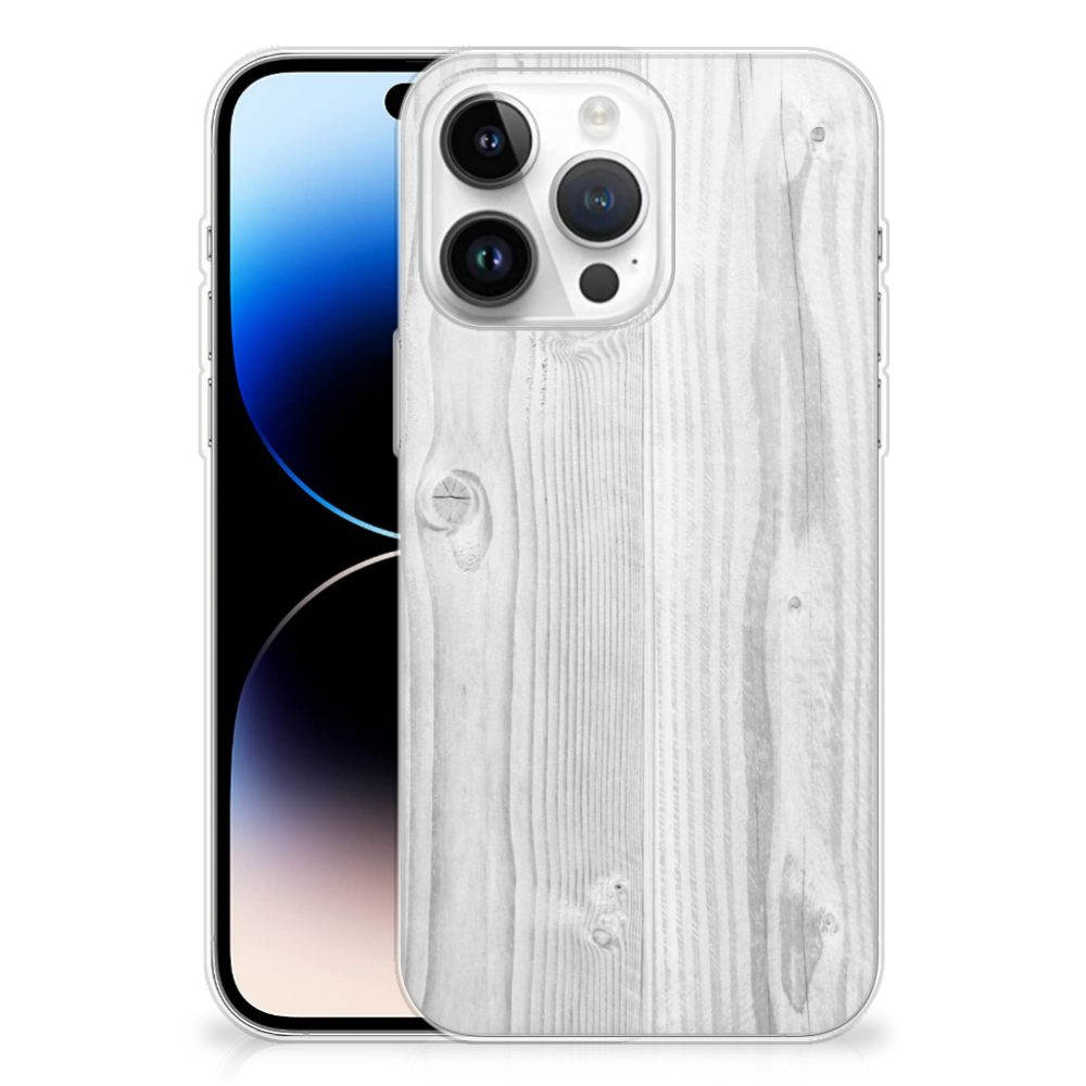 iPhone 14 Pro Max Bumper Hoesje White Wood B2C Telecom