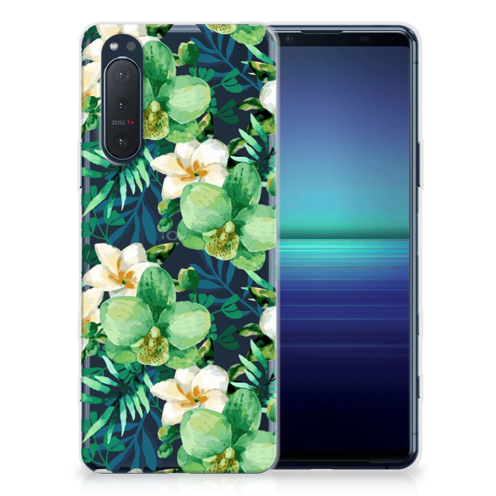 Sony Xperia 5II TPU Case Orchidee Groen B2C Telecom