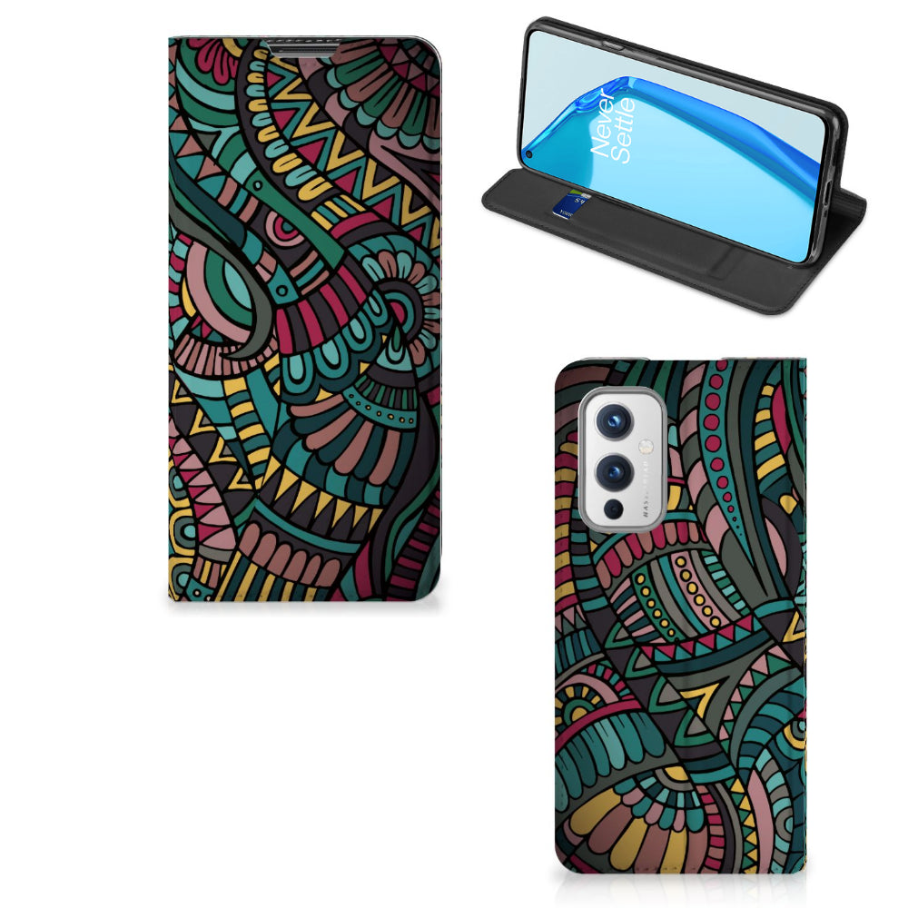 OnePlus 9 Hoesje met Magneet Aztec