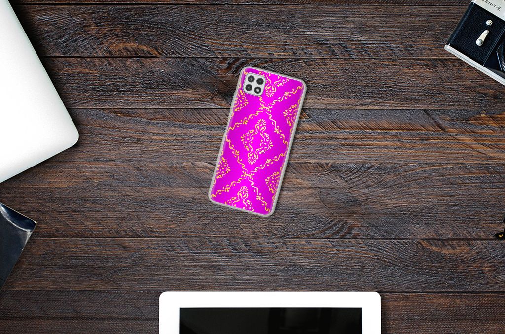 Siliconen Hoesje Samsung Galaxy A22 5G Barok Roze B2C Telecom