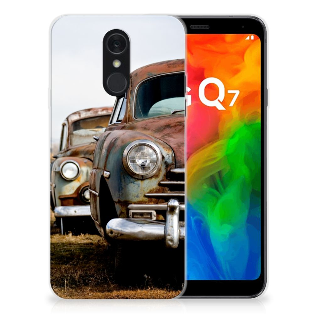 LG Q7 Siliconen Hoesje met foto Vintage Auto