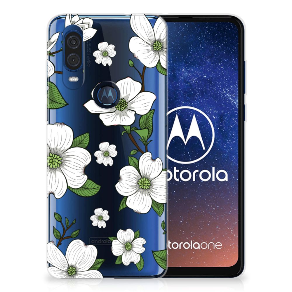 Motorola One Vision TPU Case Dogwood Flowers