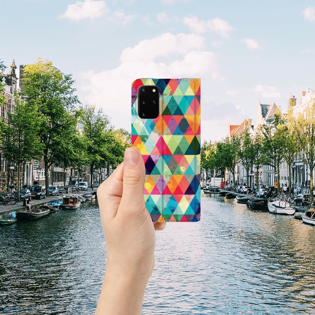 Samsung Galaxy S20 Plus Hoesje met Magneet Geruit - B2C Telecom