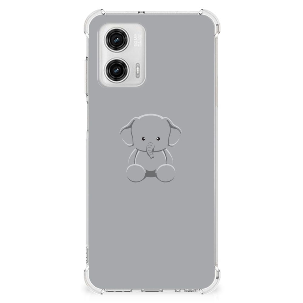 Motorola Moto G73 Stevig Bumper Hoesje Grijs Baby Olifant