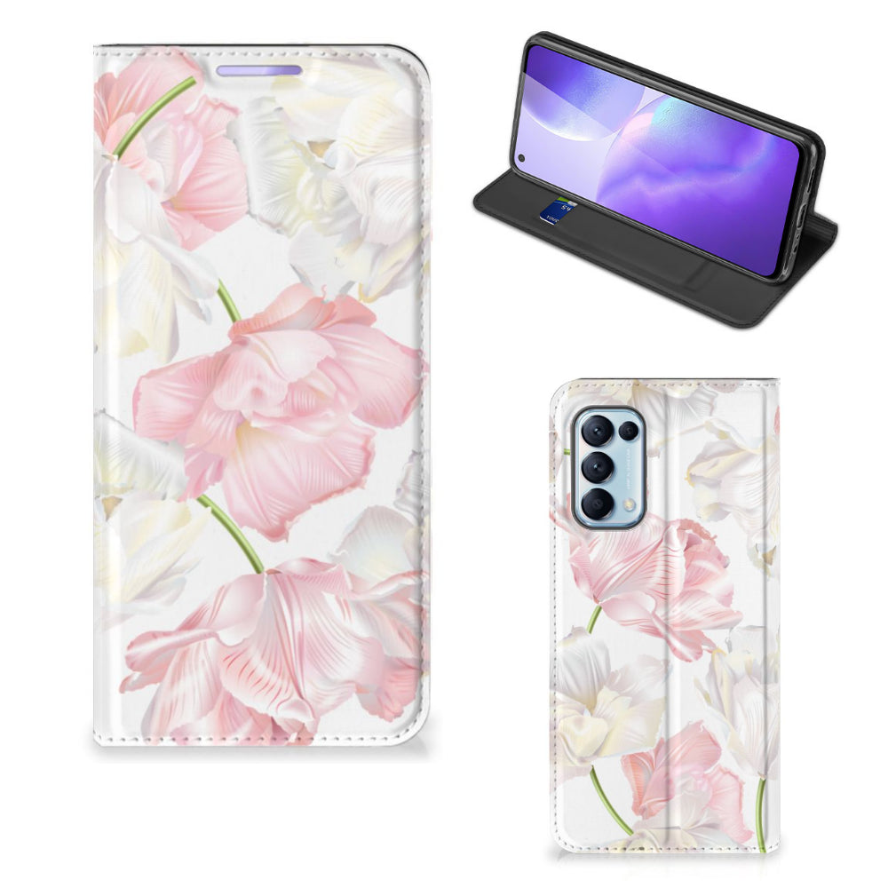 OPPO Find X3 Lite Smart Cover Lovely Flowers