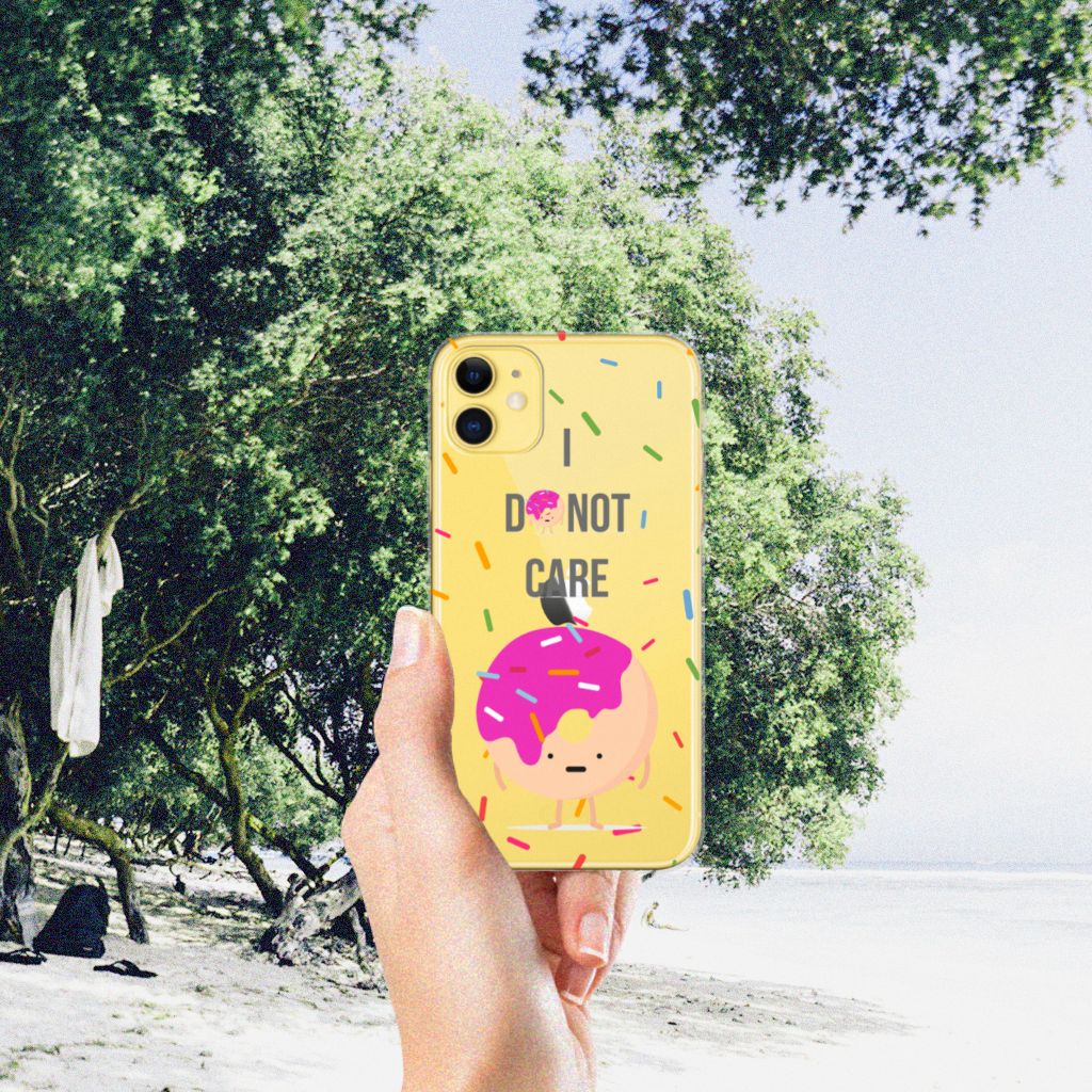 Apple iPhone 11 Siliconen Case Donut Roze